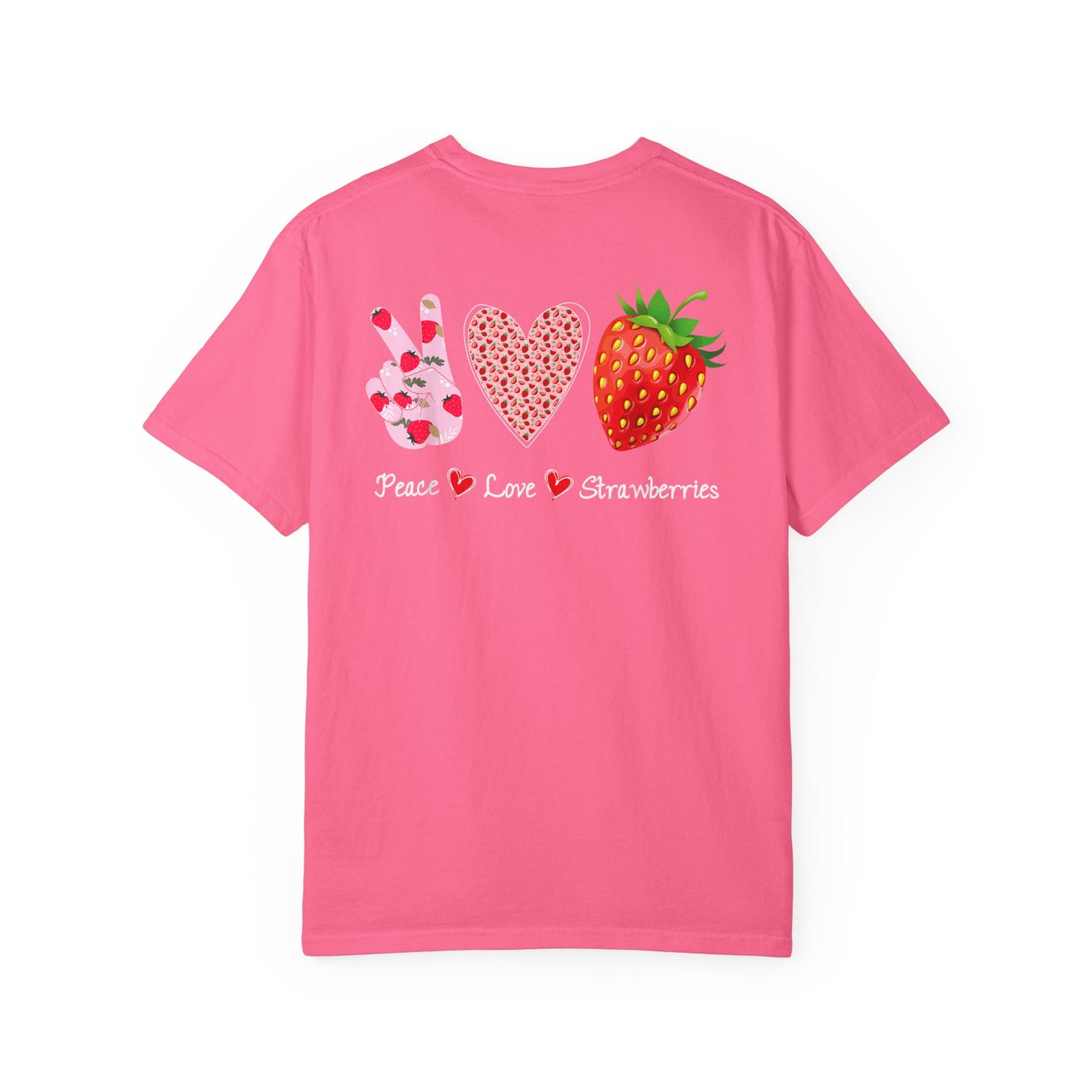 Peace, Love & Berries🍓✌️Unisex Garment-Dyed T-shirt