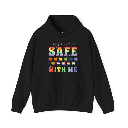 You Are Safe With Me🏳️🌈💖 Unisex Heavy Blend™ Hooded Sweatshirt