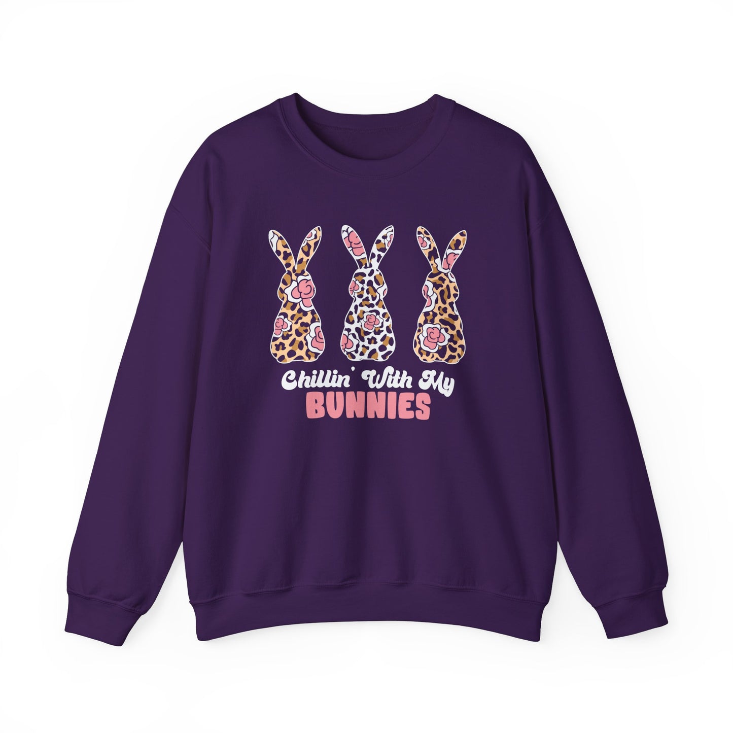 Chillin' With My Bunniesš° Unisex Heavy Blend⢠Crewneck Sweatshirt