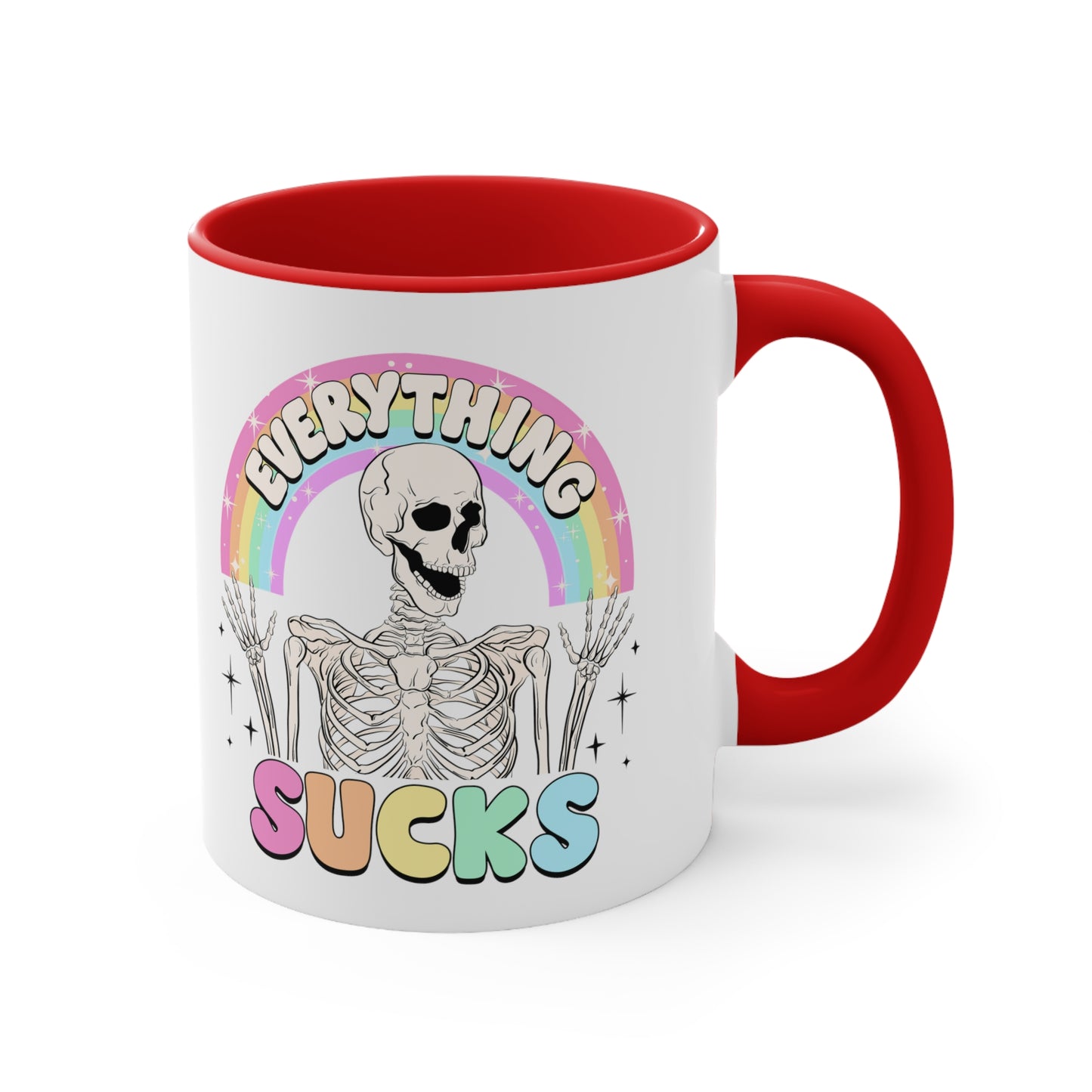 Everything Sucks 🌈Accent Coffee Mug, 11oz