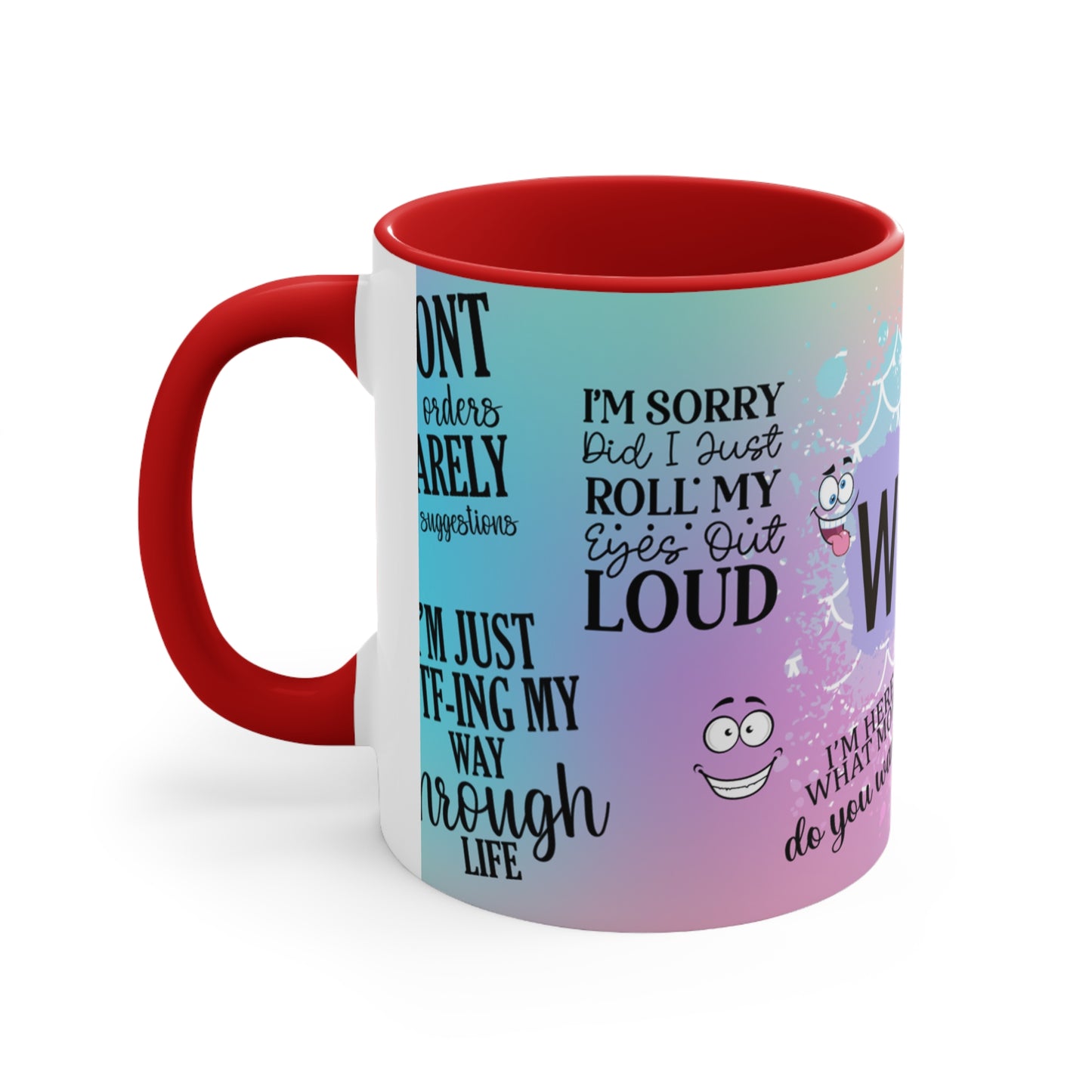 WTF! 🌈Accent Coffee Mug, 11oz