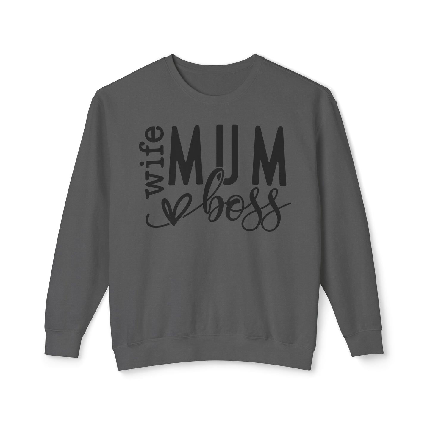 Wife, Mum, Boss 🌟Unisex Lightweight Crewneck Sweatshirt