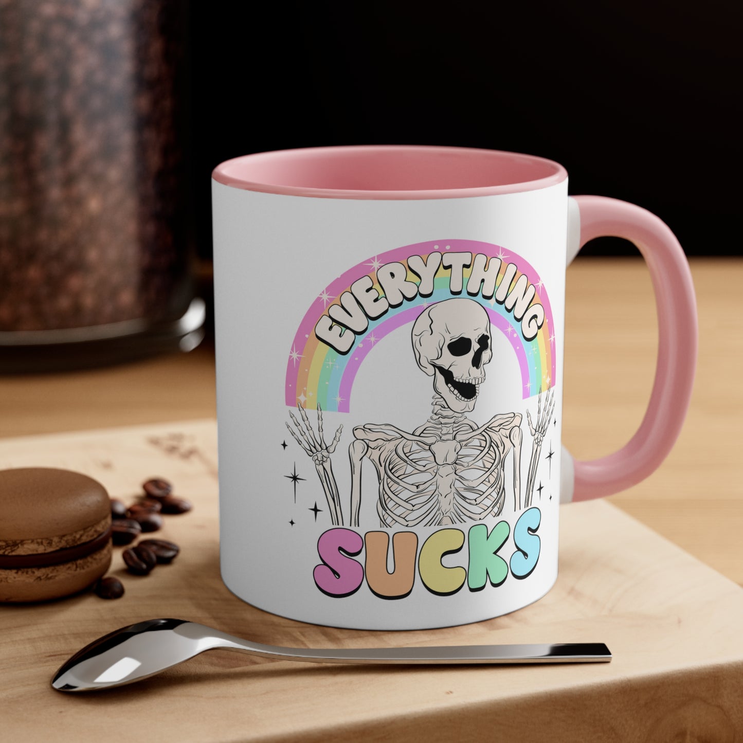 Everything Sucks 🌈Accent Coffee Mug, 11oz