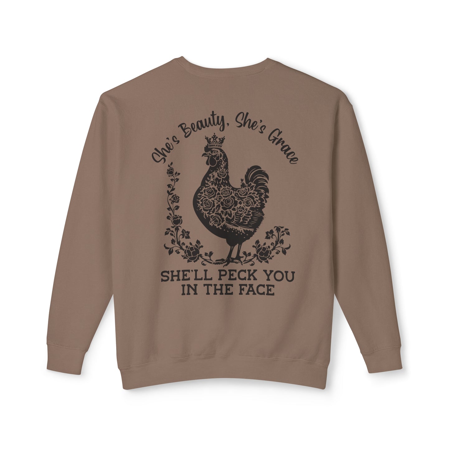 She'll Peck You in the Face 🐔 Unisex Lightweight Crewneck Sweatshirt