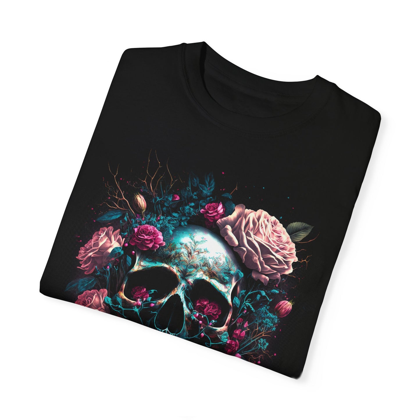 Roses & Skull 💀Unisex Garment-Dyed T-shirt