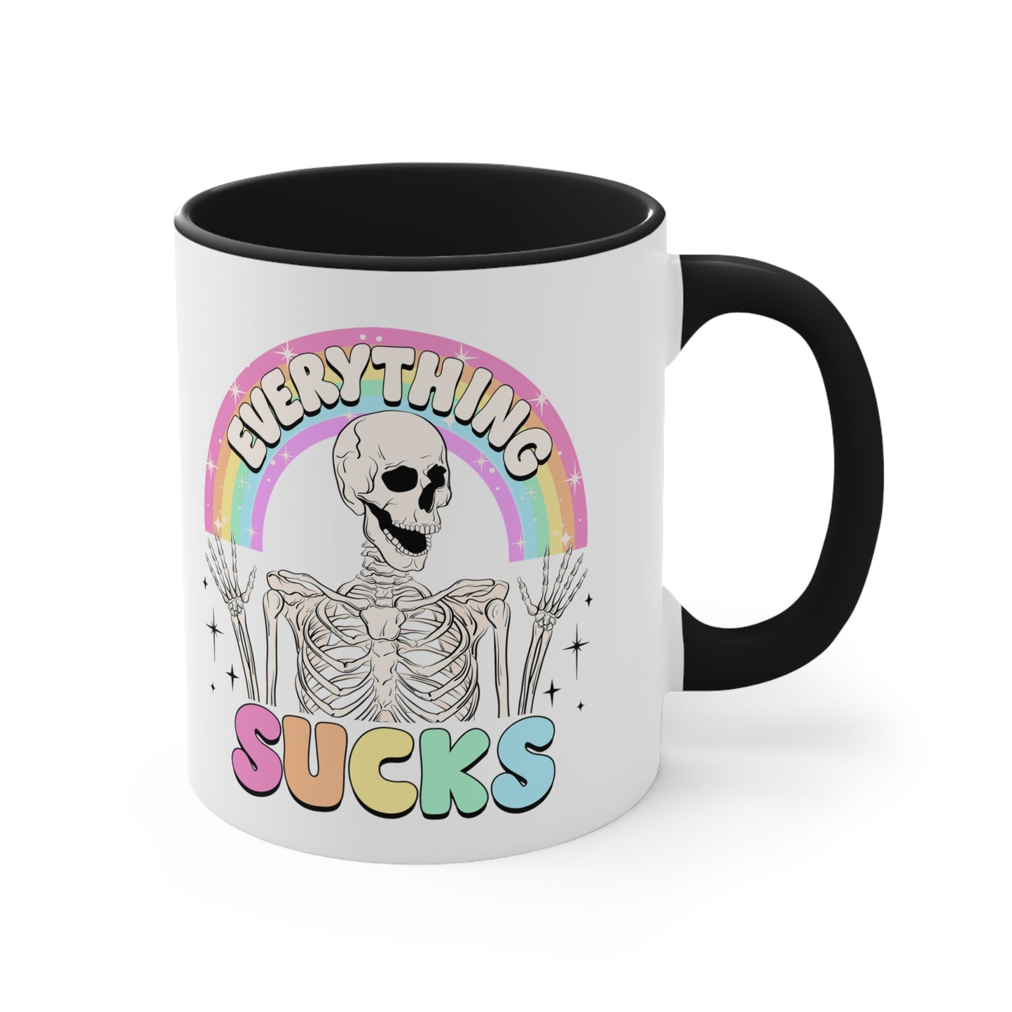 Everything Sucks 🌈Accent Coffee Mug, 11oz