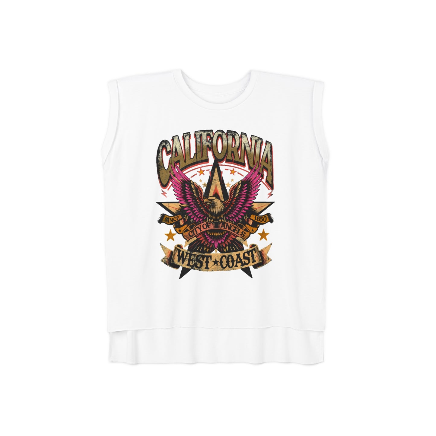 California West Coast 🦅Women’s Flowy Rolled Cuffs Muscle Tee