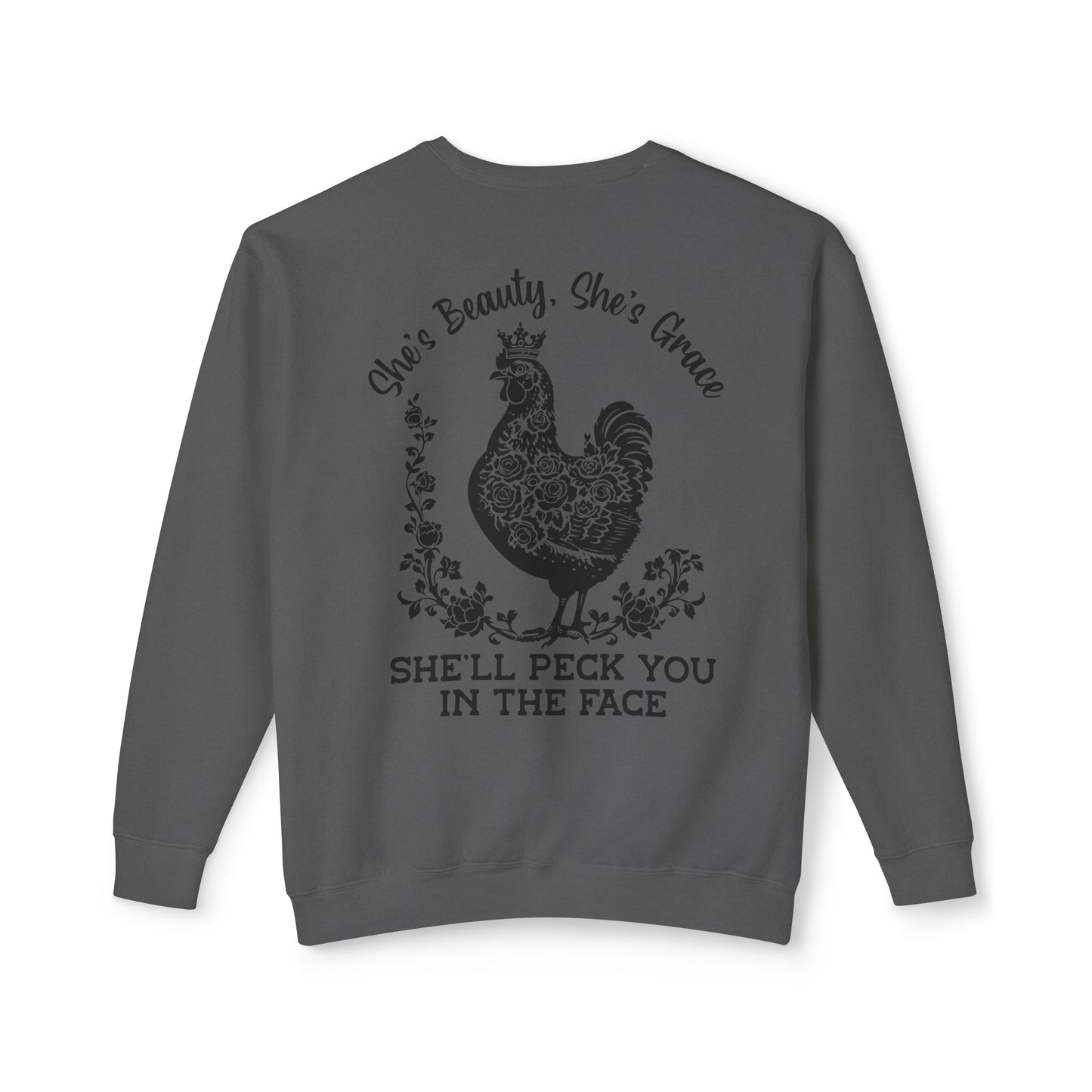 She'll Peck You in the Face 🐔 Unisex Lightweight Crewneck Sweatshirt