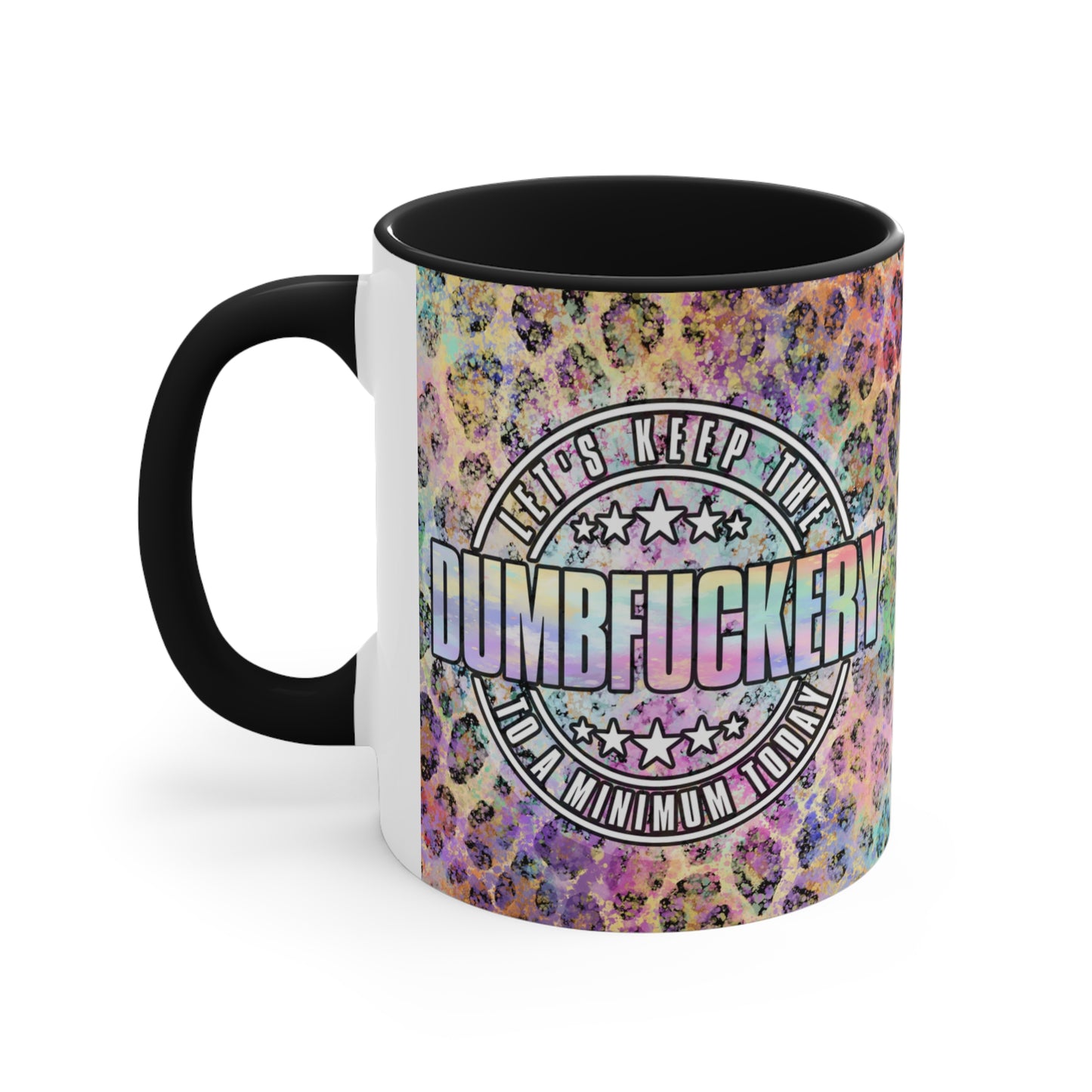 Dumbf*kery 🌈Accent Coffee Mug, 11oz