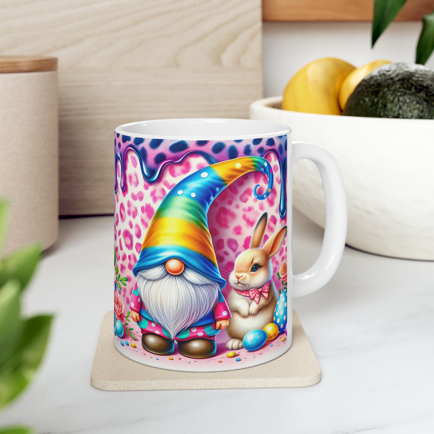 Gnome and Bunny 🐰Ceramic Mug, 11oz