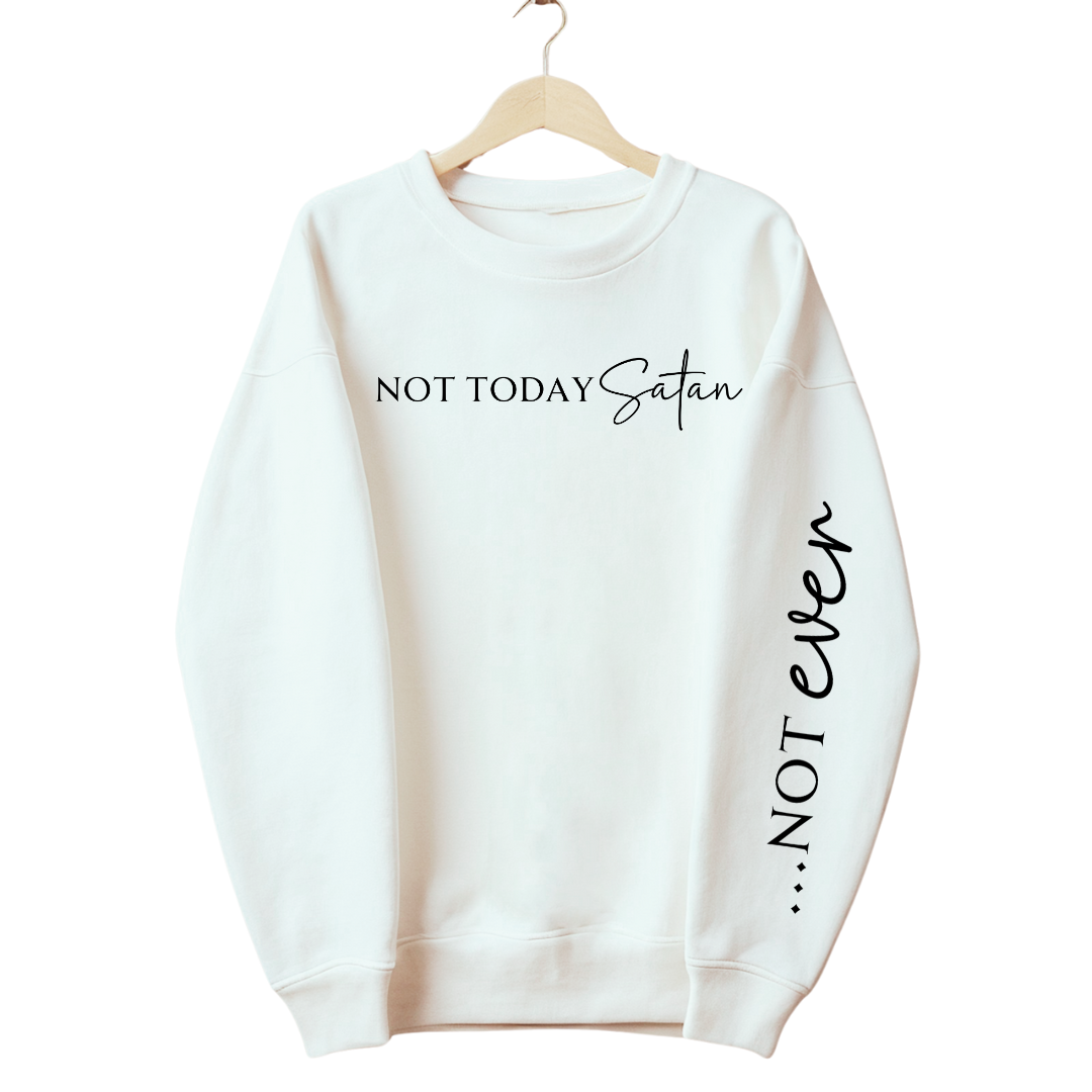 Not Today Satan 😈Unisex Lightweight Crewneck Sweatshirt