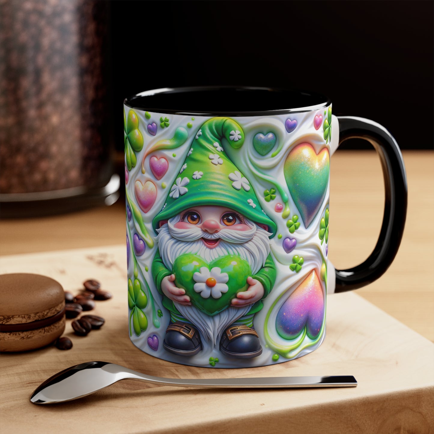 Gnome Clover 🍀Accent Coffee Mug, 11oz