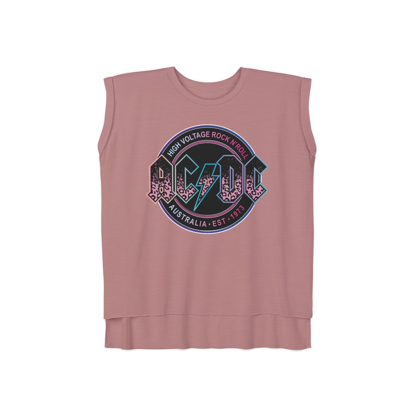 Icon Band 🎸Women’s Flowy Rolled Cuffs Muscle Tee