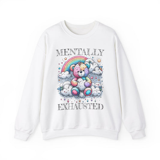 Mentally Exhausted 🧸Unisex Heavy Blend™ Crewneck Sweatshirt