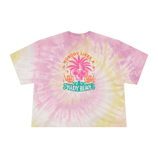 Nobody Likes a Shady Beach 🌴Women's Tie-Dye Crop Tee