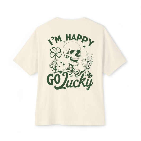 Happy Go Lucky 🍀Unisex Oversized Boxy Tee