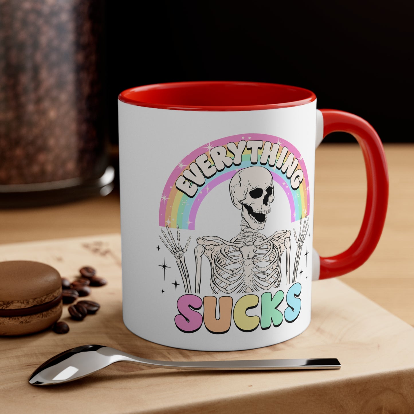 Everything Sucks 🌈Accent Coffee Mug, 11oz