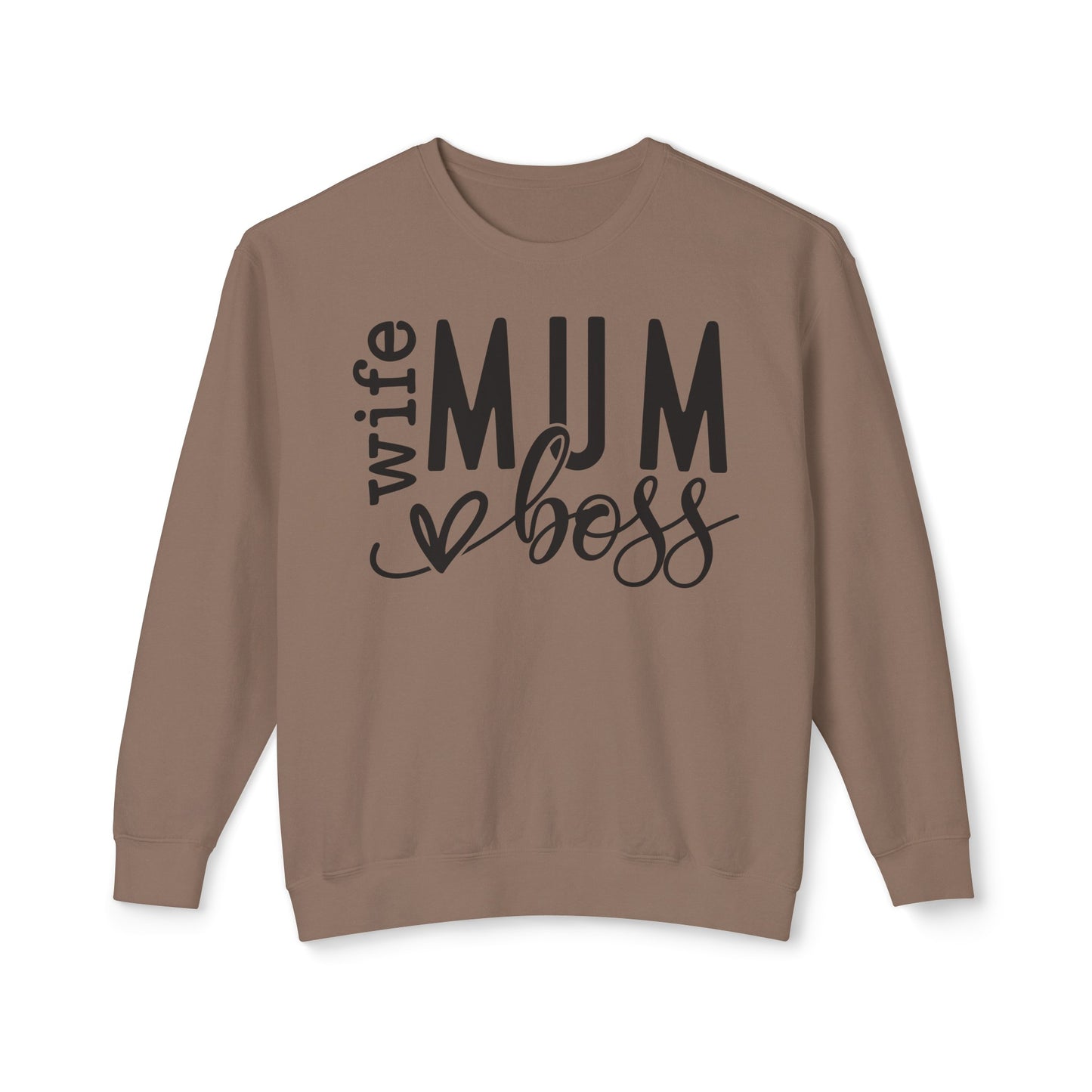 Wife, Mum, Boss 🌟Unisex Lightweight Crewneck Sweatshirt