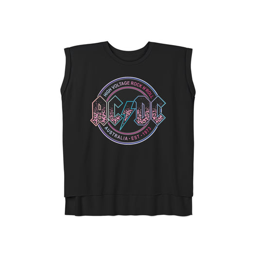 Icon Band 🎸Women’s Flowy Rolled Cuffs Muscle Tee