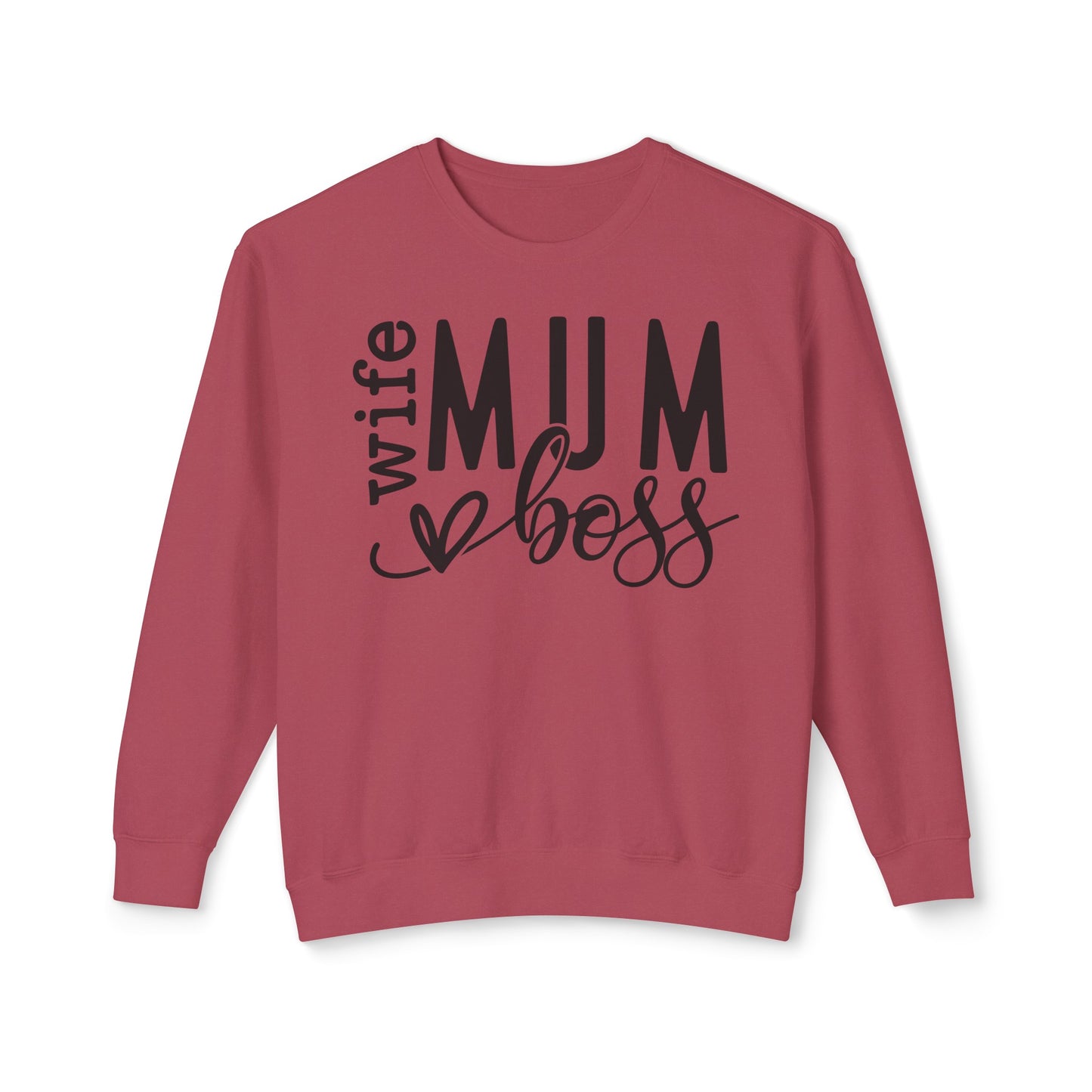 Wife, Mum, Boss 🌟Unisex Lightweight Crewneck Sweatshirt