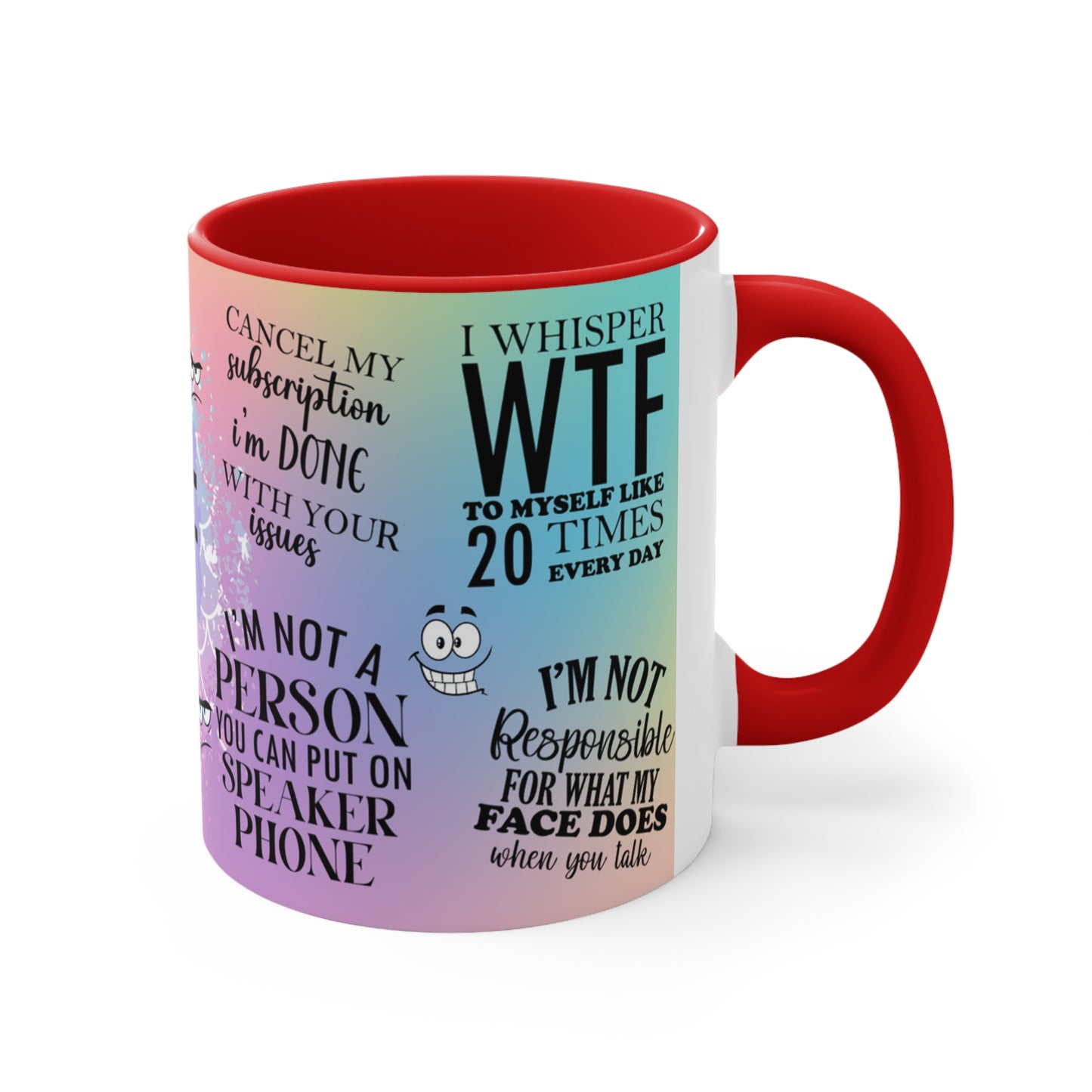 WTF! 🌈Accent Coffee Mug, 11oz