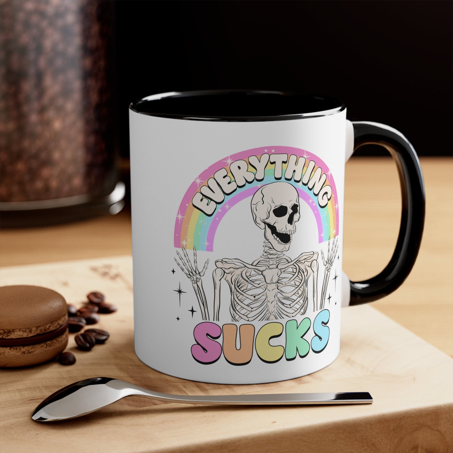 Everything Sucks 🌈Accent Coffee Mug, 11oz