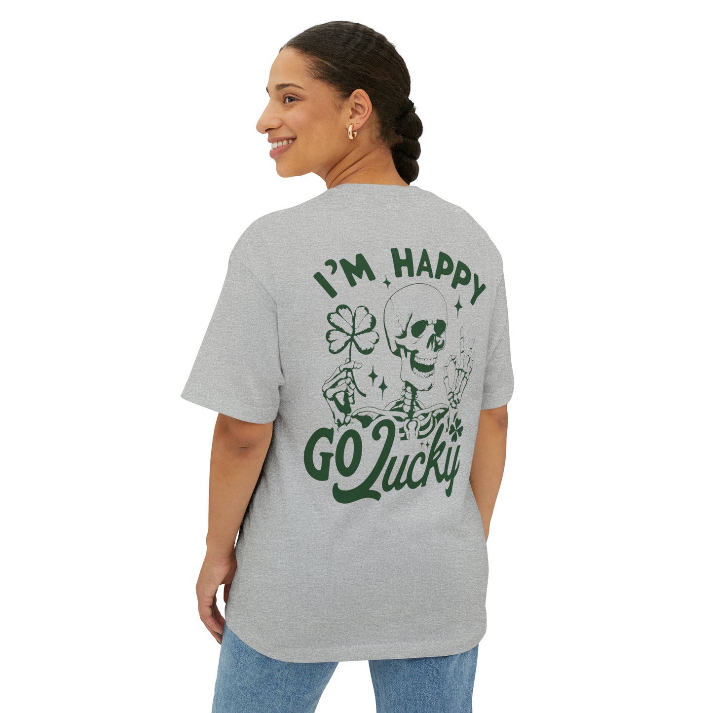 Happy Go Lucky 🍀Unisex Oversized Boxy Tee