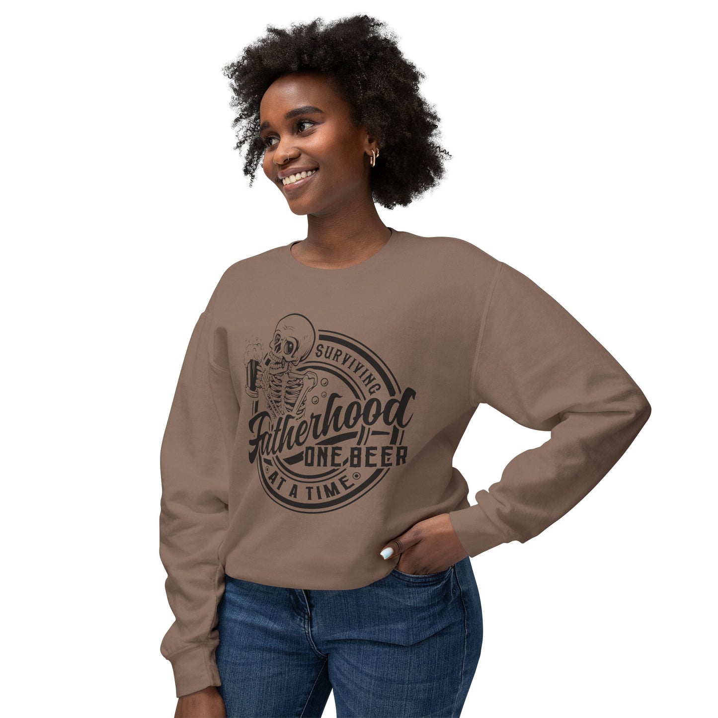 Surviving Fatherhood 🍺Unisex Lightweight Crewneck Sweatshirt