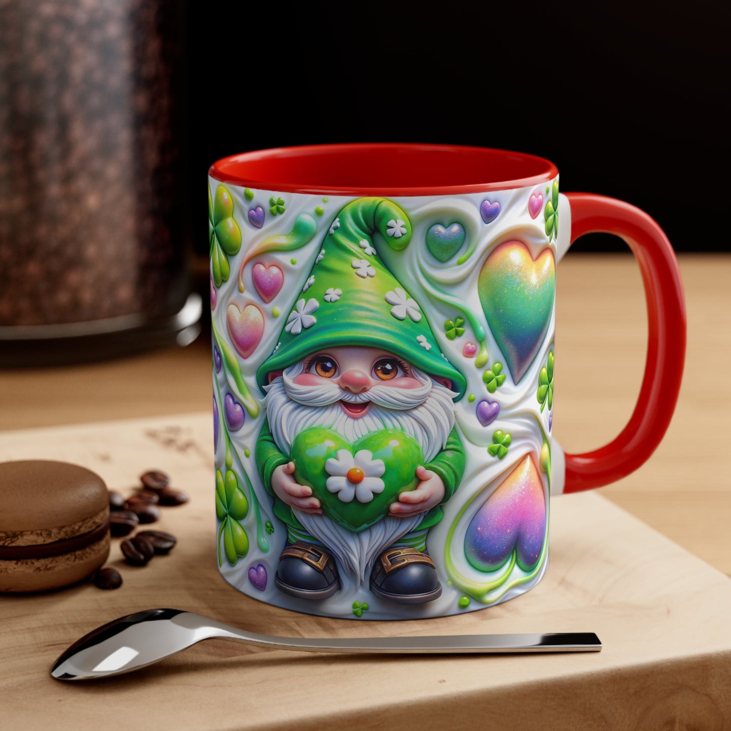 Gnome Clover 🍀Accent Coffee Mug, 11oz