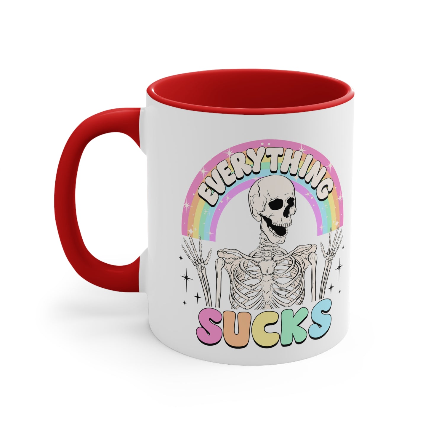 Everything Sucks 🌈Accent Coffee Mug, 11oz