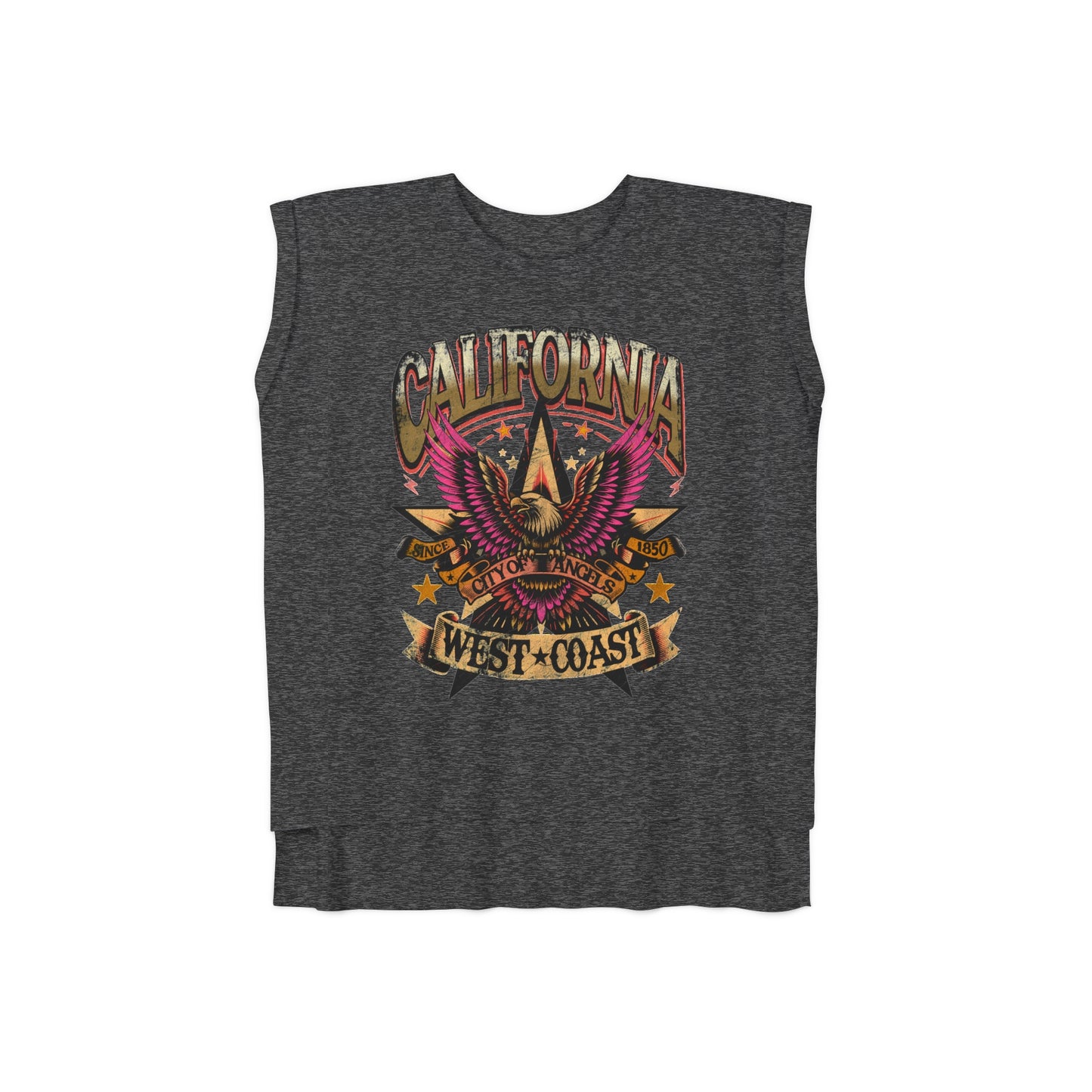 California West Coast 🦅Women’s Flowy Rolled Cuffs Muscle Tee